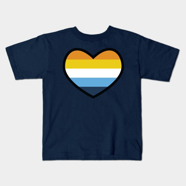 Aroace Flag Heart Kids T-Shirt by deadbeatprince typography